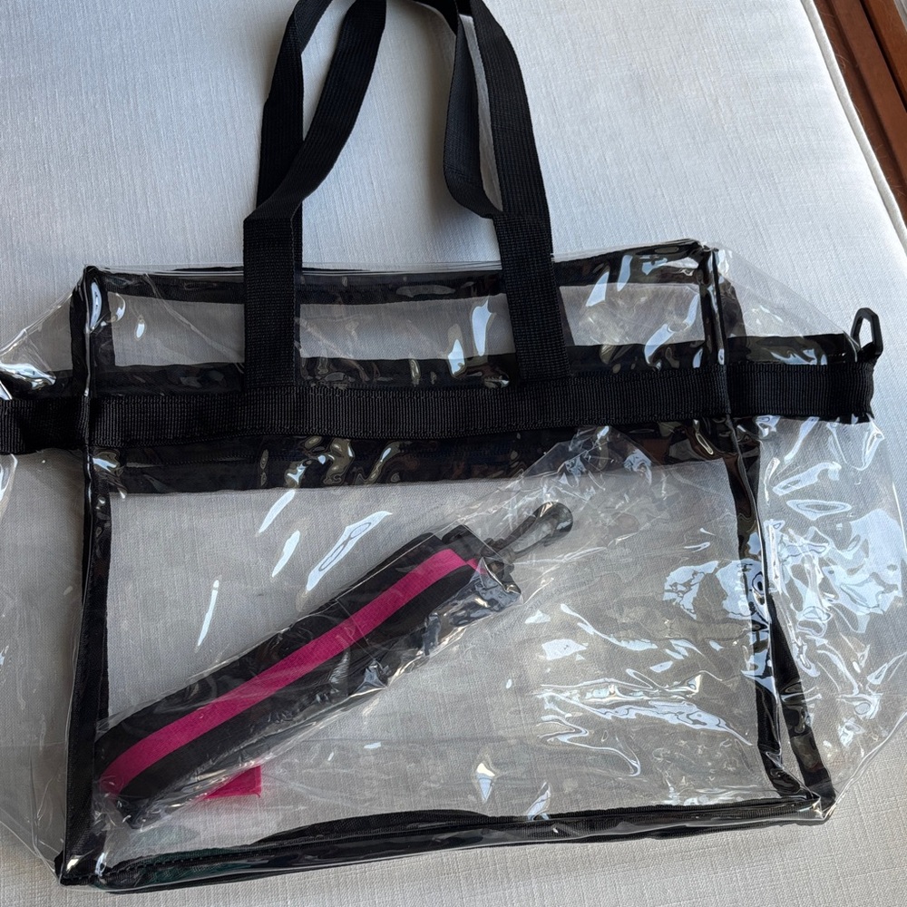 Transparent Black Trim Tote Bag